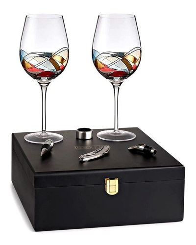 Alice Pazkus Wine Glass Gift Set In Clear