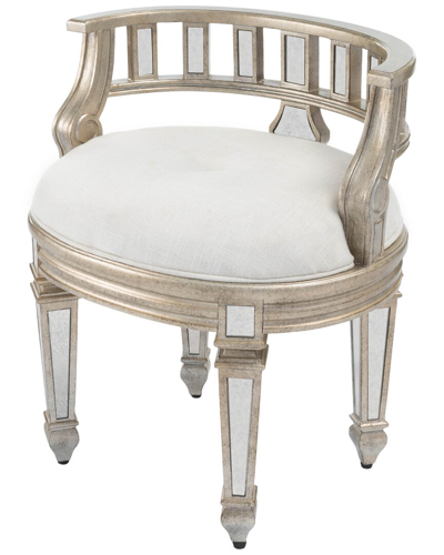 Butler Specialty Company Rebecca Mirrored 21in Vanity Stool In Silver