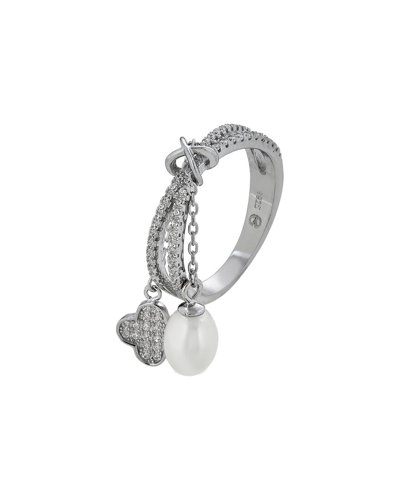 BELPEARL BELPEARL SILVER 7-8MM PEARL CZ RING