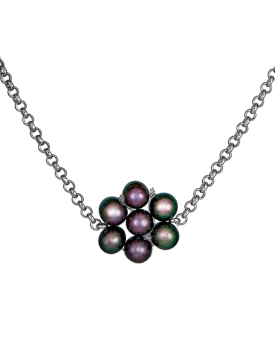 Belpearl Silver 4-5mm Pearl Necklace In Metallic