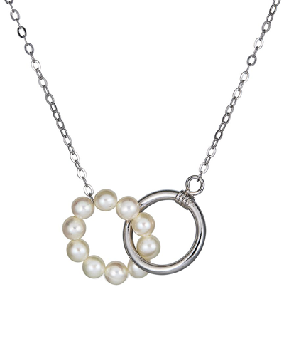Belpearl Silver 4-5mm Pearl Necklace In Metallic