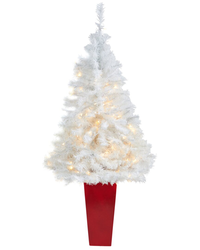 Nearly Natural 4.5ft White Artificial Christmas Tree