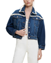 Maje Bakina Crochet-trimmed Denim Jacket