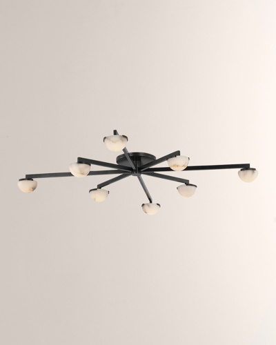 Visual Comfort Signature Pedra Extra-large Staggered Arm Flush Mount In Black