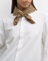 Totême Signature Monogram Silk Scarf Dark Brown In Dark Brown Monogr