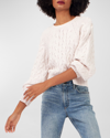 EQUIPMENT STEFANIA CABLE-KNIT CREWNECK WOOL SWEATER