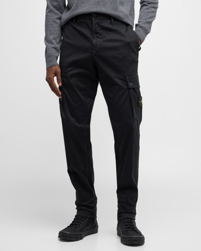 Stone Island Pants With Logo Patch In Black