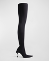 Balenciaga Hourglass Stretch-knit Over-the-knee Boots In 1000 Black