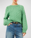 Equipment Cable-knit Wool Jumper In Vibrant_green