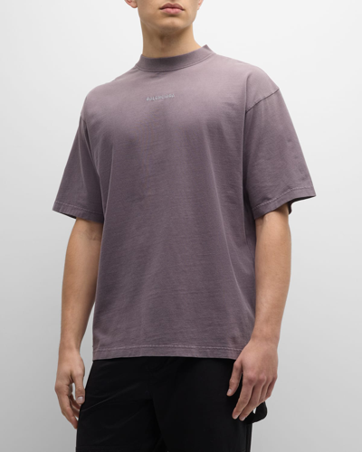 Tシャツ・カットソー *BALENCIAGA* Medium Fit Logo Short Sleeve T-Shirt Fade Purpl Balenciaga T-shirt With Logo in Purple | Lyst