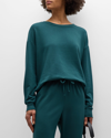 Beyond Yoga Off Duty Crewneck Pullover In Midnight Green