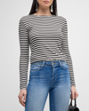 L Agence L'agence Tess Stripe T-shirt In Blackwhite Stripe