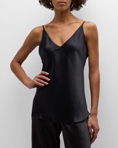 Christine Lingerie V-neck Silk Cami In Kohl