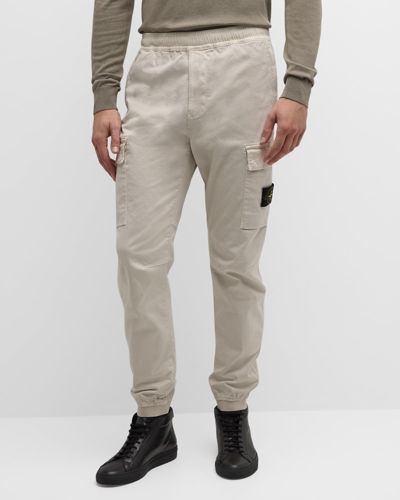 Stone Island Men's Tapered Cargo Jogger Pants In Plaster