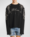 BALMAIN MEN'S EMBROIDERED CHAIN FRINGE PAISLEY SWEATSHIRT