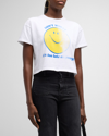 Mother The Grab Back Cropped Tee In Dont Worry Wrr