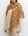 Totême Monogram Wool Cashmere Scarf Camel In Camel Monogram