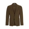 Hugo Boss Slim-fit Jacket In Micro-patterned Performance-stretch Fabric In Light Green