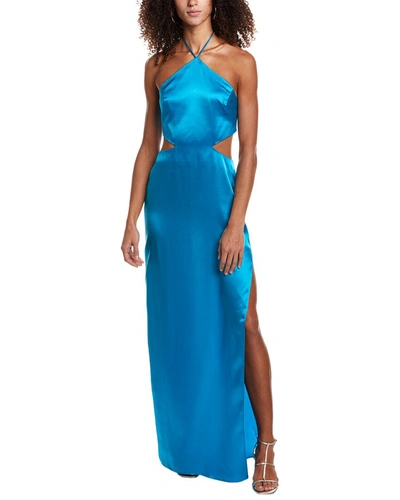 Amanda Uprichard Akron Silk Maxi Dress In Blue