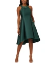 Adrianna Papell High-low Solid Midi Dress In Green