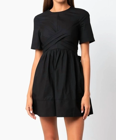 Olivaceous Sonia Mini Tie Dress In Black