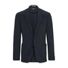 Hugo Boss Regular-fit Jacket In Micro-patterned Virgin Wool In Dark Blue