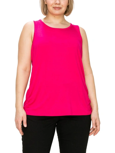 Coin 1804 Plus Womens Ruched Layering Tank Top In Pink