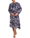 Hugo Boss Tie Neck Midi Dress In Purple