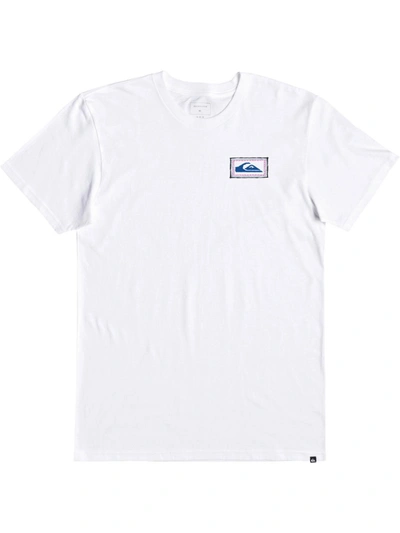 Quiksilver Mens Cotton Logo Graphic T-shirt In White