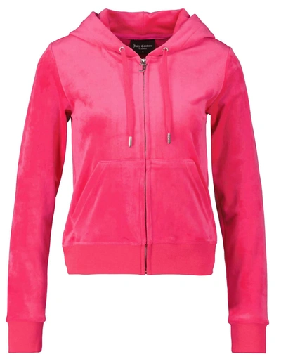 Juicy Couture Women's Tourist Digital Juicy Velour Robertson Jacket Hoodie In Pink