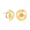 Ross-simons Italian 18kt Yellow Gold 20mm Dome Earrings In Yellow