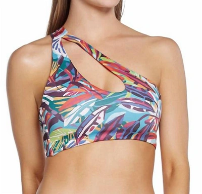 Phax Join Life One Shoulder Cut Out Bra Top In Multi