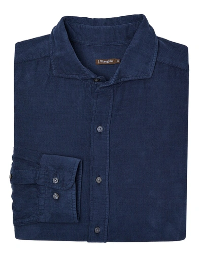J.mclaughlin Solid Drummond Shirt In Blue