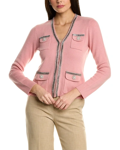 Sofiacashmere Wool-blend Cardigan In Pink