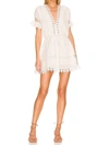 Peixoto Ora Cotton Embroidered Mini Dress Swim Cover Up In White