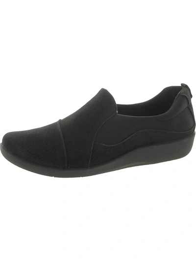 Cloudsteppers By Clarks Sillian Womens Slip On Round Toe Loafers In Black