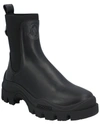Moncler Hevea Leather Chelsea Ankle Booties In Black
