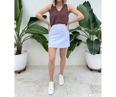 Paige Aideen Denim Mini Skirt In Crisp White