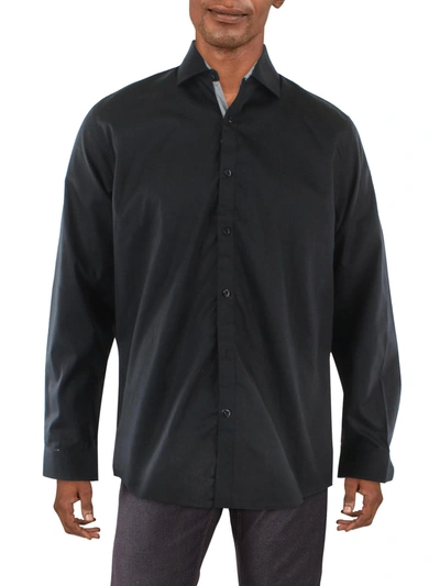 Galaxy By Harvic Mens Slim Fit Collar Button-down Shirt In Black
