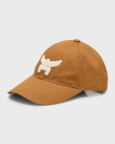 Mcm Men's Essential Applique Cotton Baseball Cap In Cognac