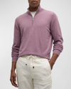 BRUNELLO CUCINELLI MEN'S CASHMERE QUARTER-ZIP SWEATER