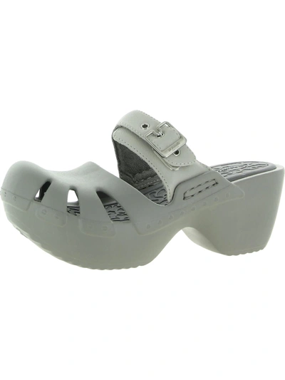Dr. Scholl's Shoes Dance On Womens Buckle Mules Clogs In Silver