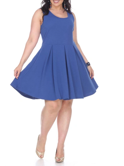 White Mark Plus Womens Party Short Fit & Flare Dress In Blue
