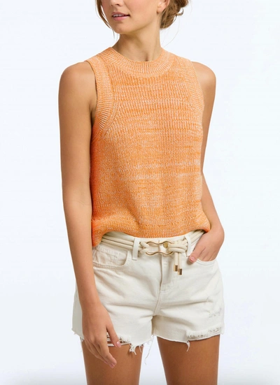 525 America Demi Marled Sweater Tank In Sorbet Multi In Orange