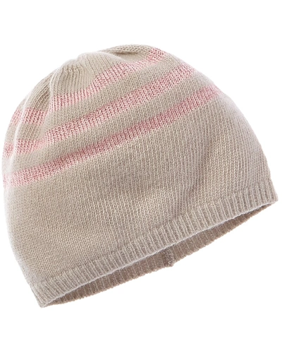 Portolano Lurex Stripes Cashmere Hat In Grey