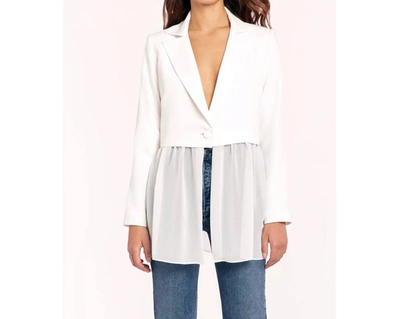 AMANDA UPRICHARD JONAS SHEER BOTTOM BLAZER IN IVORY
