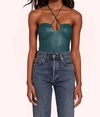 Amanda Uprichard Greca Bodysuit In Silver