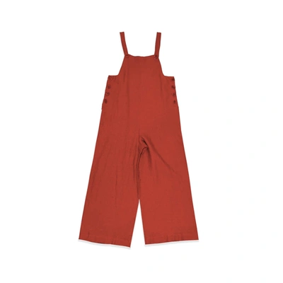 Beaumont Organic Ss23 Unity-may Linen Jumpsuit In Paprika In Red