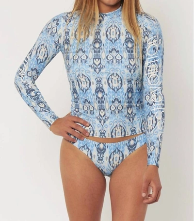 Sisstrevolution Ikat Sandbar Rashguard In Ocean In Blue