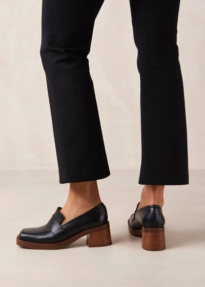 Alohas Roxanne Leather Loafers In Black